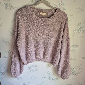 Altar'd State Dusty Rose Textured Crewneck Sweater